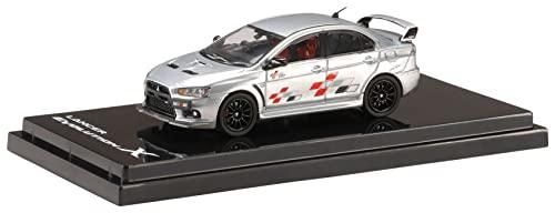 HJ64 1/64 Mitsubishi Lancer Evolution X Rally Art Cool Silver Metallic Completed Model