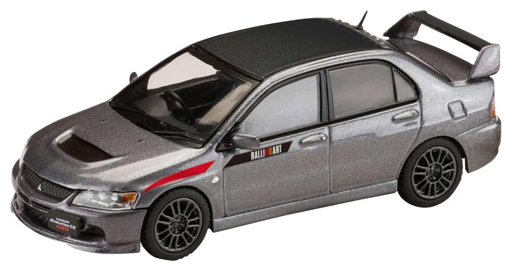HJ64 1/64 Mitsubishi Lancer Evolution 9 MR GSR JDM Custom with Engine Display Model Medium Purpleish Gray Mica Ready-to-Display
