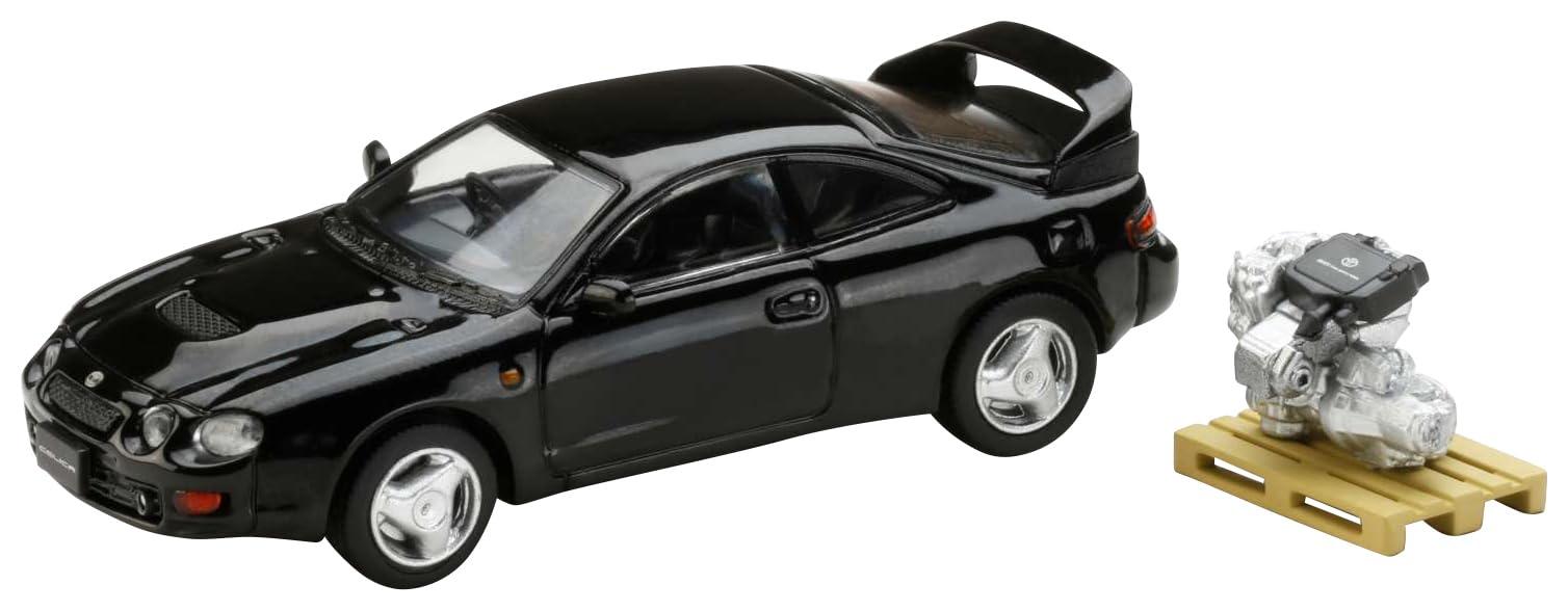 HJ64 1/64 Toyota Celica GT-FOUR WRC Edition (ST205) with Engine Display Model, Black, Ready-to-Display