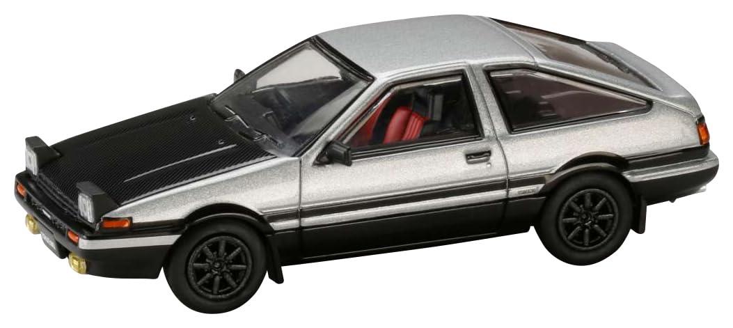 HJ64 1/64 Toyota Sprinter Trueno GT APEX (AE86) JDM Style Carbon Fiber Hood Silver/Black Ready-to-Display