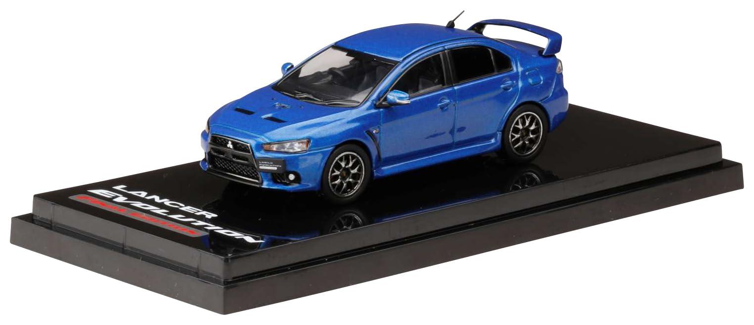 HJ64 1/64 Mitsubishi Lancer Evolution X FINAL EDITION with Engine Display Model Lightning Blue Mica Completed Model