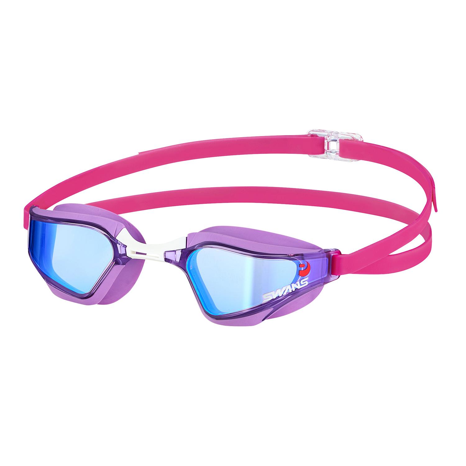 SWANS Japanese-made Swimming Goggles VALKYRIE SR-72MITPAFAB PBL Purple × MIT Flash Blue Mirror Racing Anti-Fog Cushioned FINA Approved Model Antibacterial Non-Peeling MIT Mirror Lens