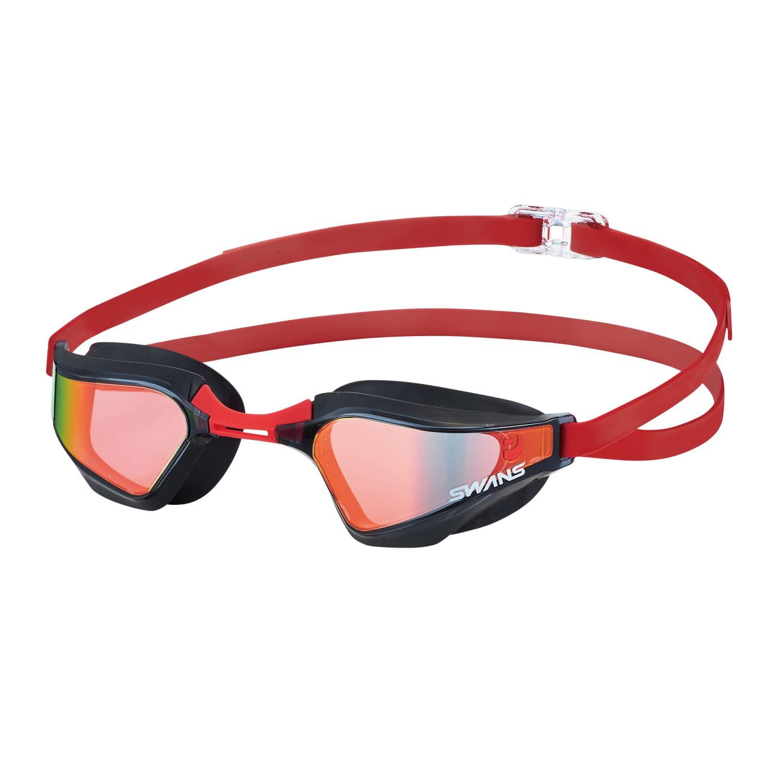 SWANS Japanese-made Swimming Goggles VALKYRIE SR-72MITPAFAB SMR Smoke × MIT Red Mirror Racing Anti-Fog Cushion-Equipped FINA Approved Model Antibacterial Non-Peeling MIT Mirror Lens