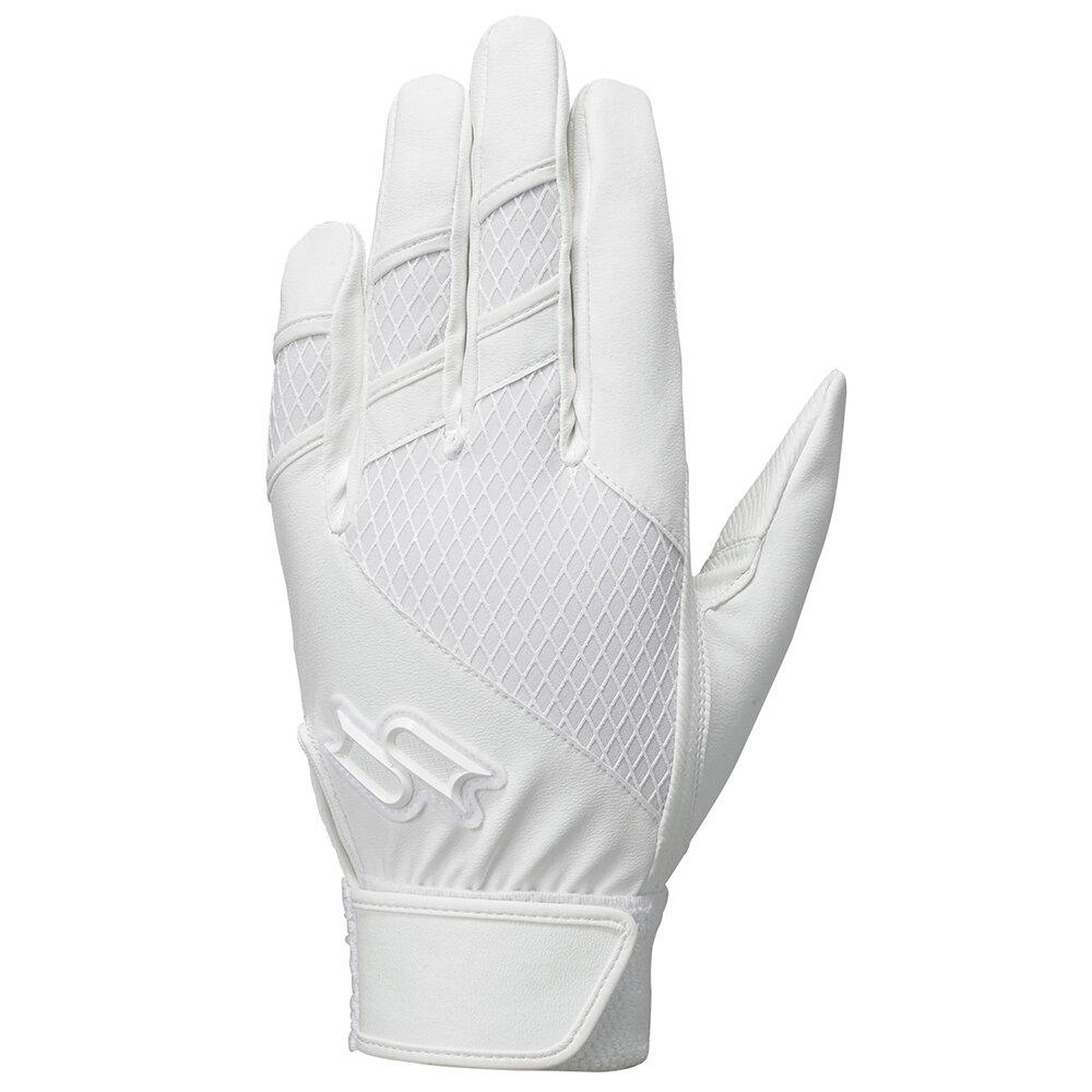 SSK Baseball Batting Gloves High School Baseball Approved Both Hands EBG3003W White L