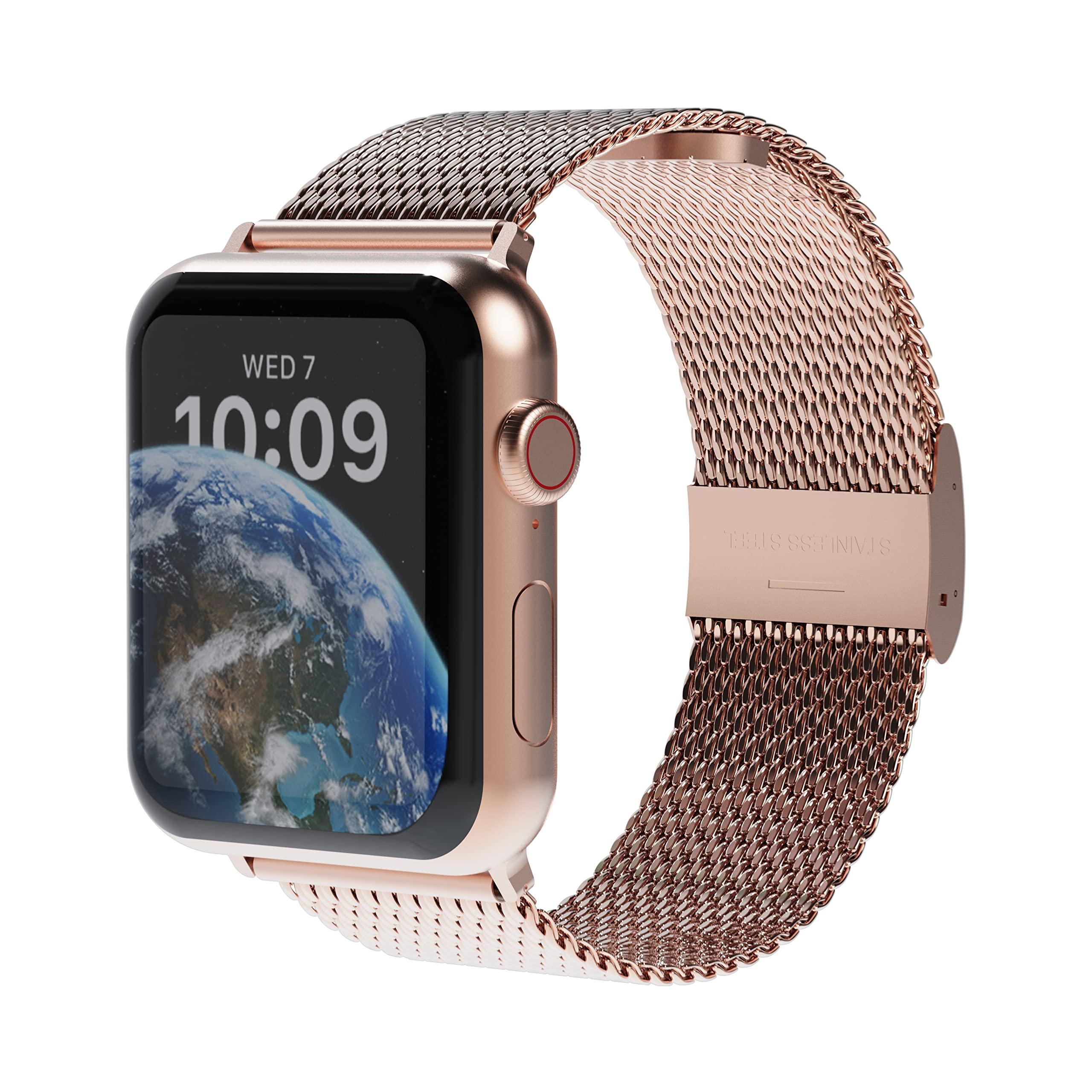 miak CLIP MESH BAND for Apple Watch 45/44/42mm Rose Gold