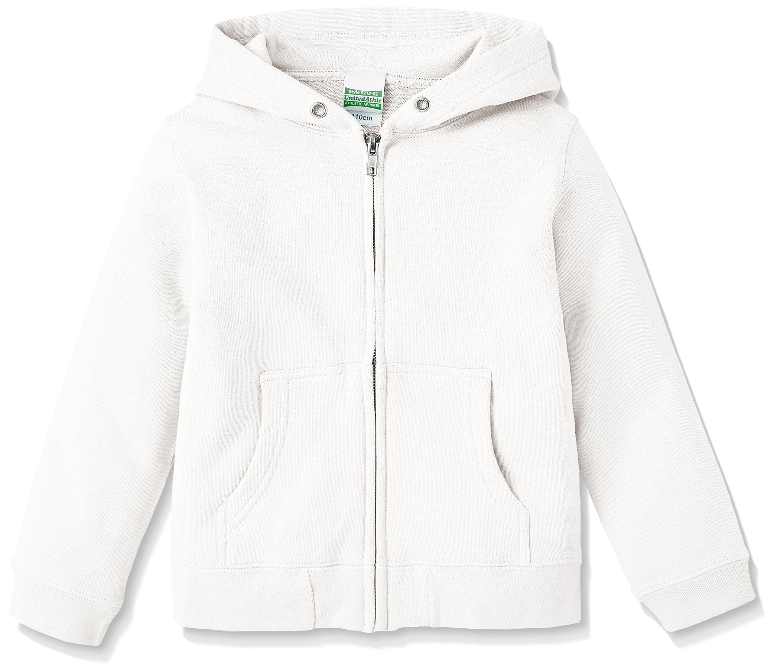 [United Athle] 10.0 oz Sweatshirt Full-Zip Hoodie (Brushed Fleece Lining) 521302 [Kids] 001 White 130