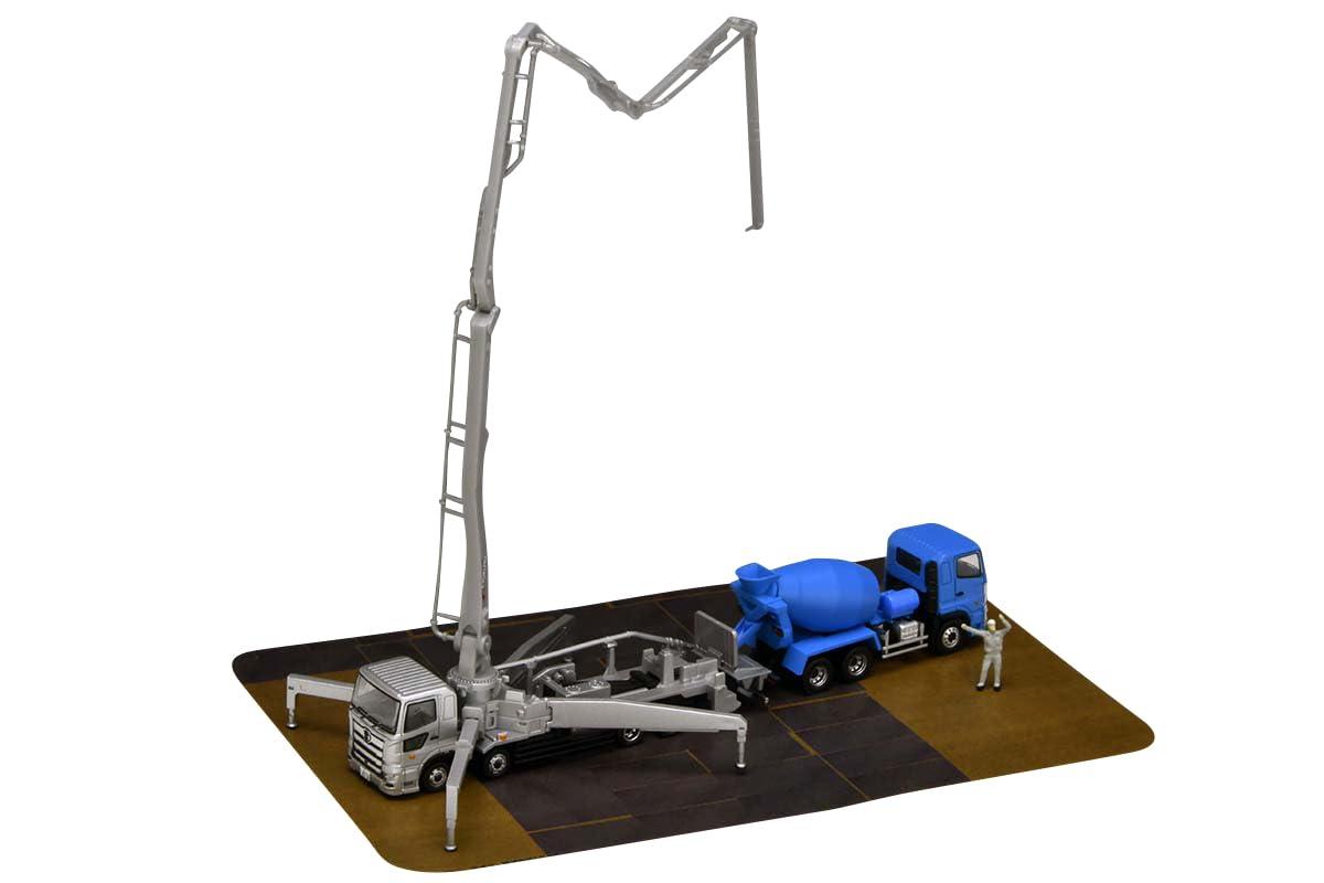 TOMYTEC The Truck Collection Tracolle Concrete Pump Truck Set B Diorama Accessories