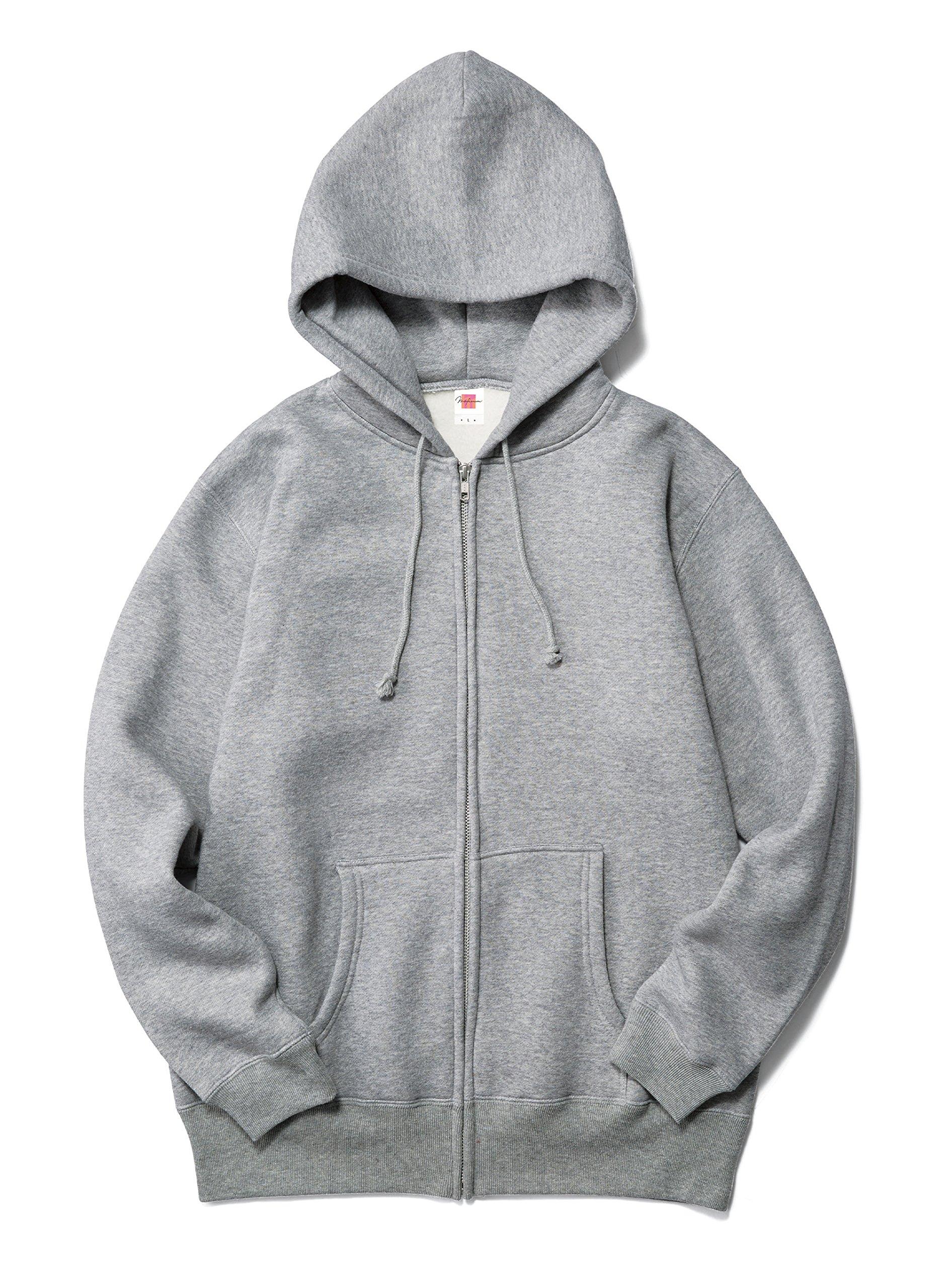 [LifeMax] Warm Brushed Fleece 10.2 oz Full-Zip Hoodie MS2113 Heather Gray XS