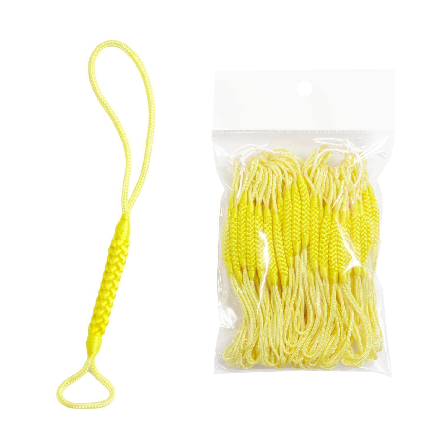 Nippon Chuko Netsuke Cord Strap 10cm 100 Pieces Yellow F1-4-100