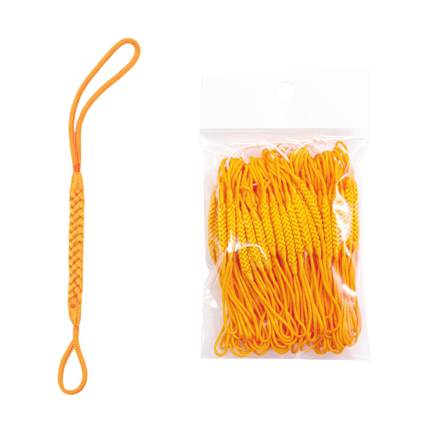 Nippon Chuko Netsuke Cord Strap 10cm 100 Pieces Orange F1-5-100