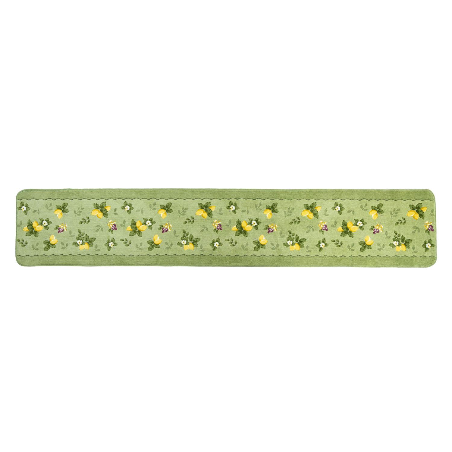 OKA Provence Ciel Kitchen Mat Approx. 45 x 240 cm Green Made in Japan Antibacterial Deodorant Treatment Non-Slip Washable Kitchen Mat 240