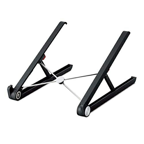 ELECOM Laptop Stand, Foldable, Compact, 2-Step Angle Adjustment, Compatible with Laptops up to 15.6 inches Folded Dimensions: Width 46 × Depth 290 × Height 30 mm Load Capacity: 15 kg Black PCA-LTSC2BK