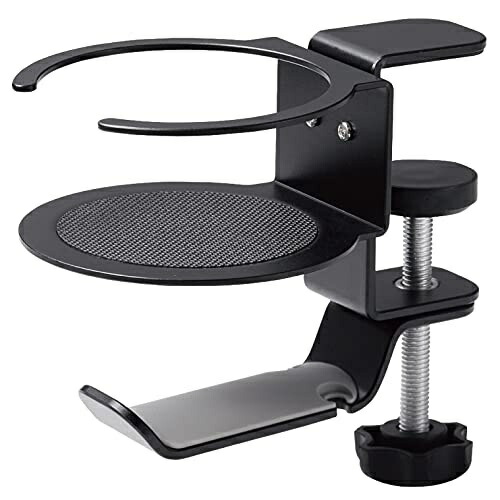 ELECOM Headphone Stand / Clamp Type / 360-Degree Rotation / Black