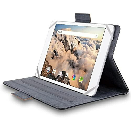 ELECOM Universal Tablet Case Cover Wallet-Style Case Soft Leather 3-Angle Hand Strap Pen Holder 7.0–8.4 Inch Black TB-08HPG3LBK