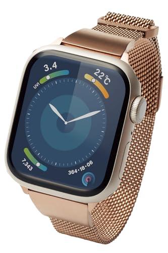 [ELECOM] Apple Watch Band 41mm 40mm 38mm Cute &me Magnetic Stainless Steel Braided Milanese Loop Pink Gold AW-41BDSSMJPN