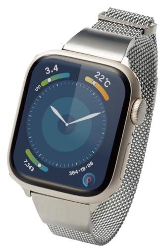 [ELECOM] Apple Watch Band 41mm 40mm 38mm Cute &me Magnetic Stainless Steel Braided Milanese Loop Silver AW-41BDSSMJSV