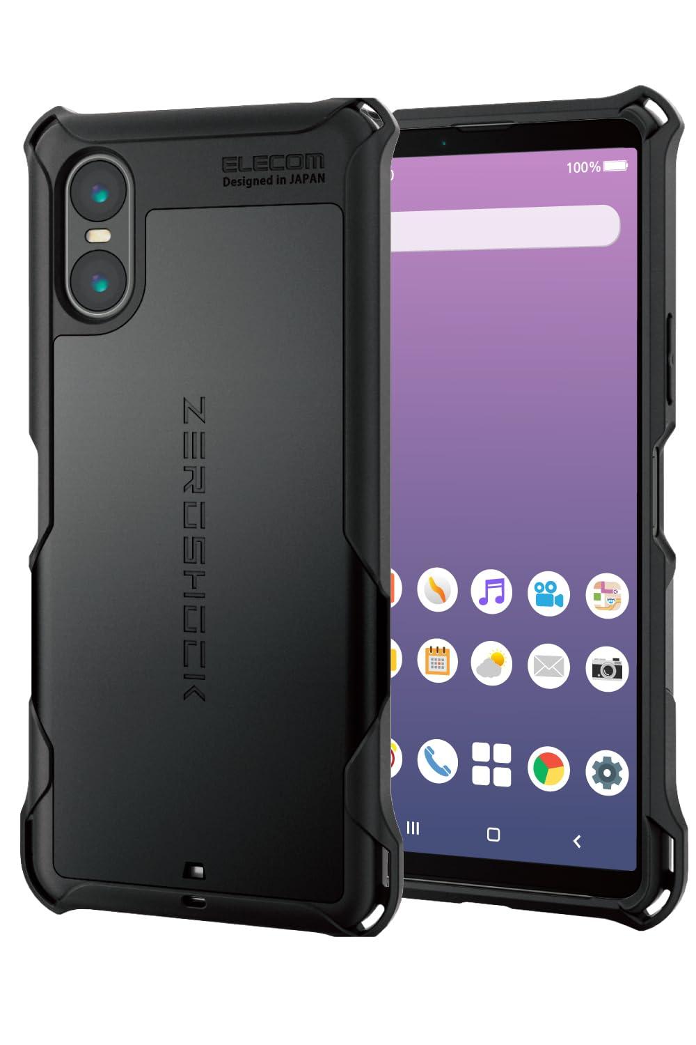 ELECOM Xperia 10 VI (SO-52E) Case Cover Shockproof Impact Absorption ZEROSHOCK Four Corner Dampers Double Layer Design Honeycomb Structure Strap Hole Included Camera Protection Air Cushion Black PM-X241ZEROBK