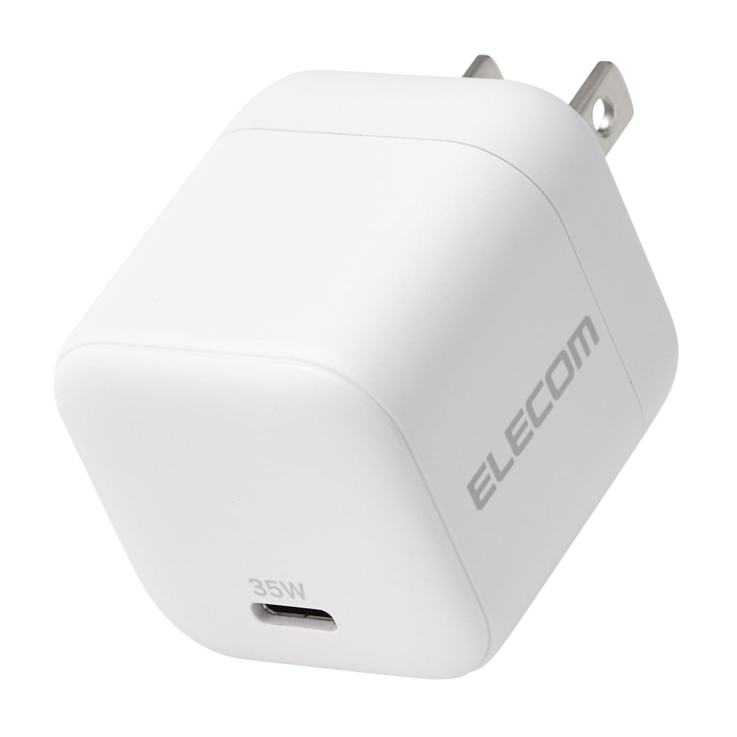ELECOM Charger 35W USB-C 1 Port USB PD Compatible Swing Plug GaN II PPS Compatible White MPA-ACCP9235WH