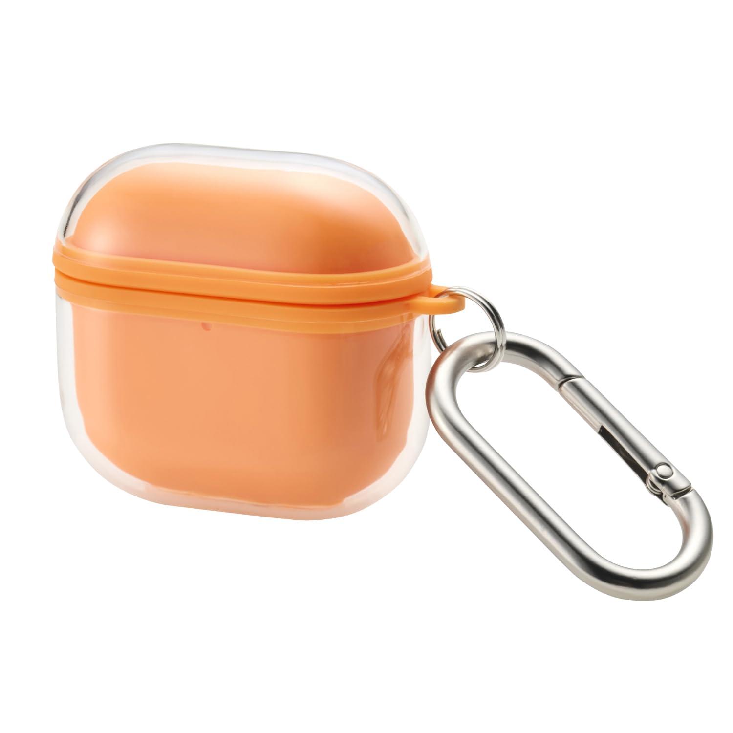 ELECOM AirPods Case for 4th Generation AirPods with Active Noise Cancellation, Shock-Resistant, MUBRAIN MagSafe Charging Compatible, Orange AVA-AP06AIR2DR