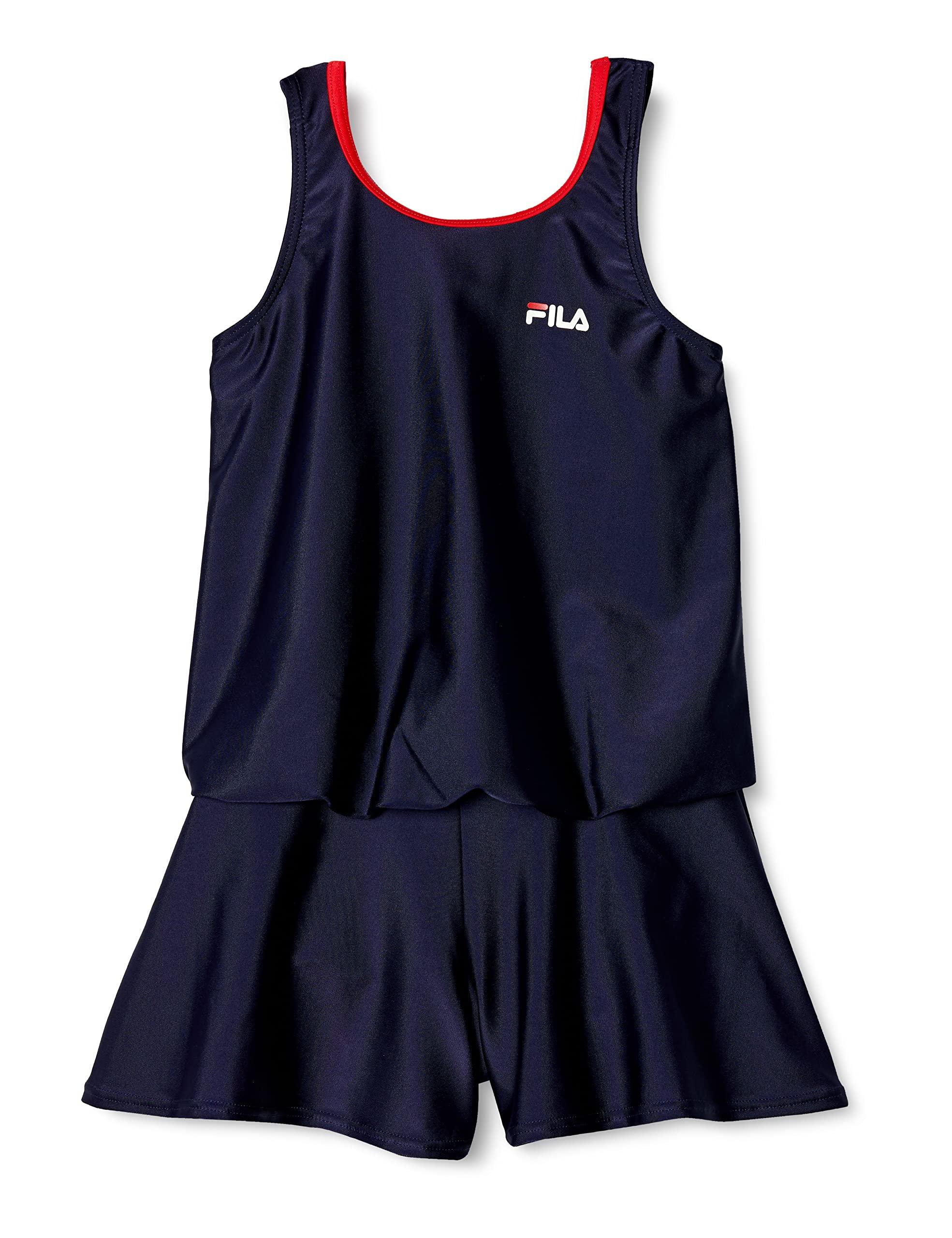 [Phila] School Swimsuit One-Piece Swimwear 127689 Girls Navy/Red 150