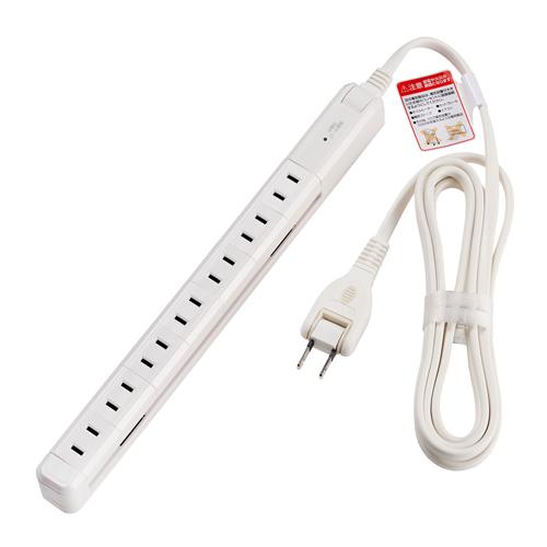 AC125V/15A x 2m Rotating Tap (7 outlets/Surge protector/White)