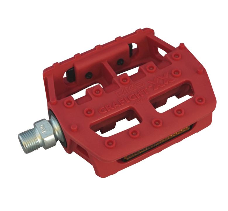 Mikashima (MKS) Bicycle Pedal GRAFIGHT-XX (Graphite-XX) 9/16-inch Axle Red