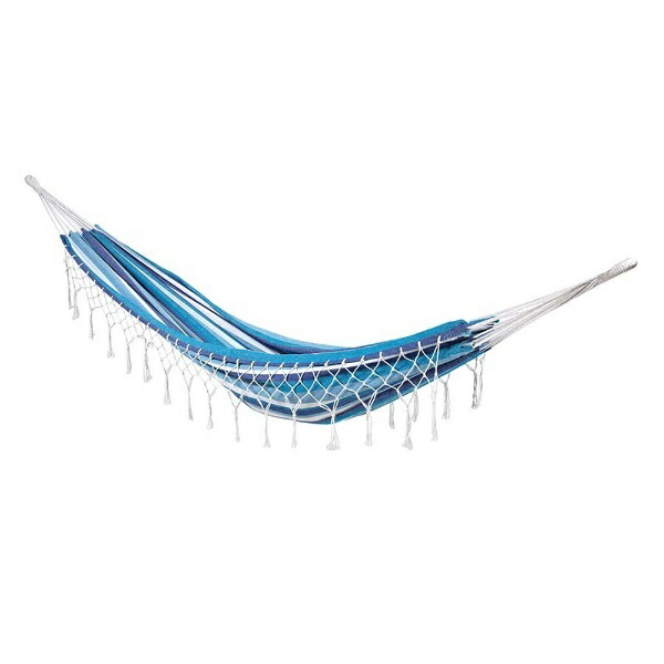 CAPTAIN STAG Camping Glamping Hammock Holiday Cotton Blue UD-2006 Overall Length 2720 × Depth 950 mm (Body Only: Width 2000 × Depth 950 mm)