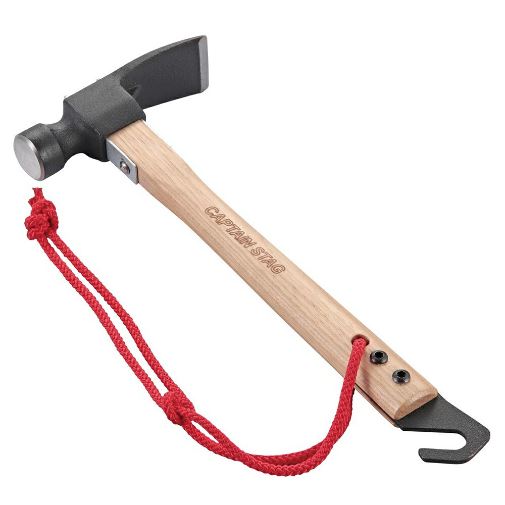 CAPTAIN STAG Peg Hammer Tent Hammer Hammer Forged Peg Puller Hammer UA-4516 Natural Product Size: (Approx.) 40 × 120 × Total Length 315 mm