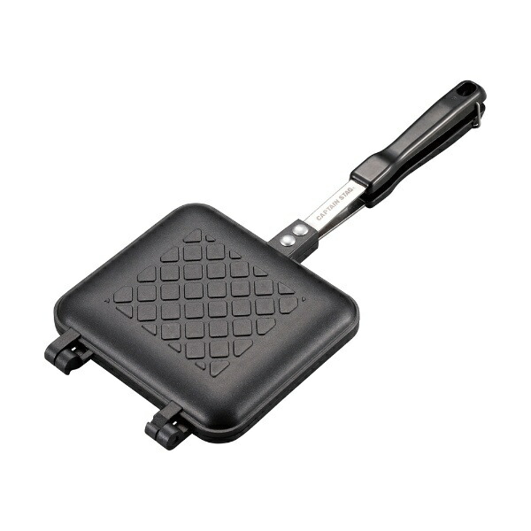 CAPTAIN STAG Hot Sandwich Maker Cast Aluminum Hot Sandwich Toaster Wave Teflon-Coated UG-3080