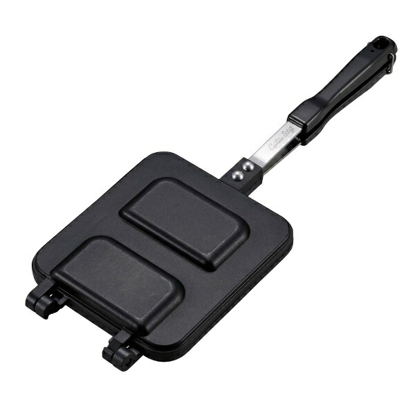 CAPTAIN STAG Hot Sandwich Maker Hot Sandwich Toaster Half & Half Cast Aluminum Teflon-Coated Direct Heat UG-3083