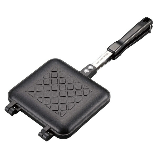 CAPTAIN STAG Hot Sandwich Maker Hot Sandwich Toaster Flat Cast Aluminum Teflon-Coated Direct Heat UG-3086