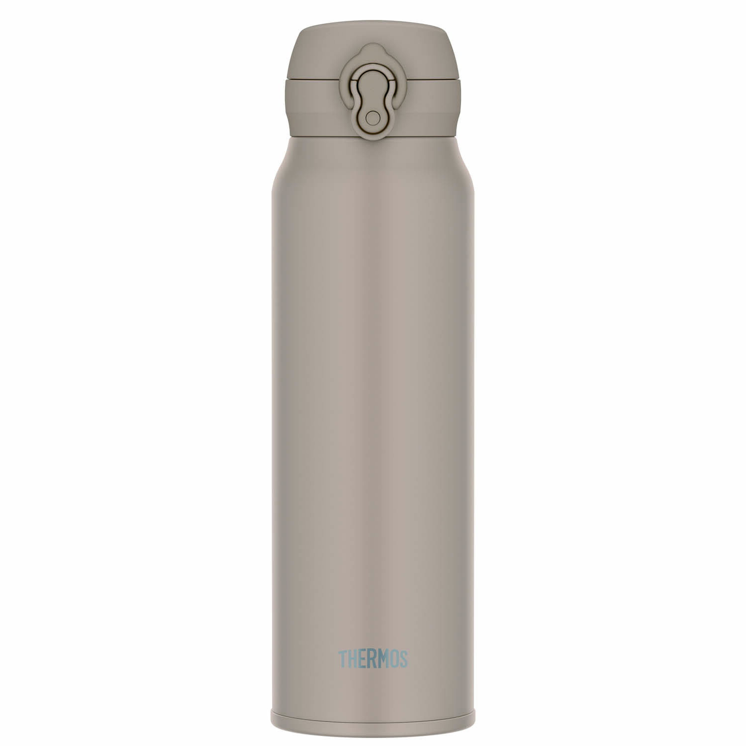 THERMOS Vacuum Insulated Travel Mug 750ml Gray Beige Removable mouthpiece for easy cleaning Lightweight design One-touch open Stainless steel bottle Keeps drinks hot or cold JNL-S750 GYBE