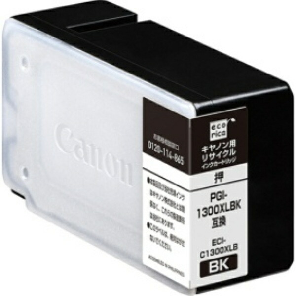 Ecolica Recycled Ink Cartridge Black (Pigment) [Canon: PGI-1300XLBK Compatible] ECI-C1300XLB 1 piece