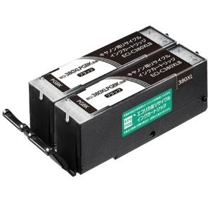 Ecolica Recycled Ink Cartridge Black (Pigment) [Canon: BCI-380XL PBK Compatible] ECI-C380XLB-2P 1 Box (2 Cartridges)