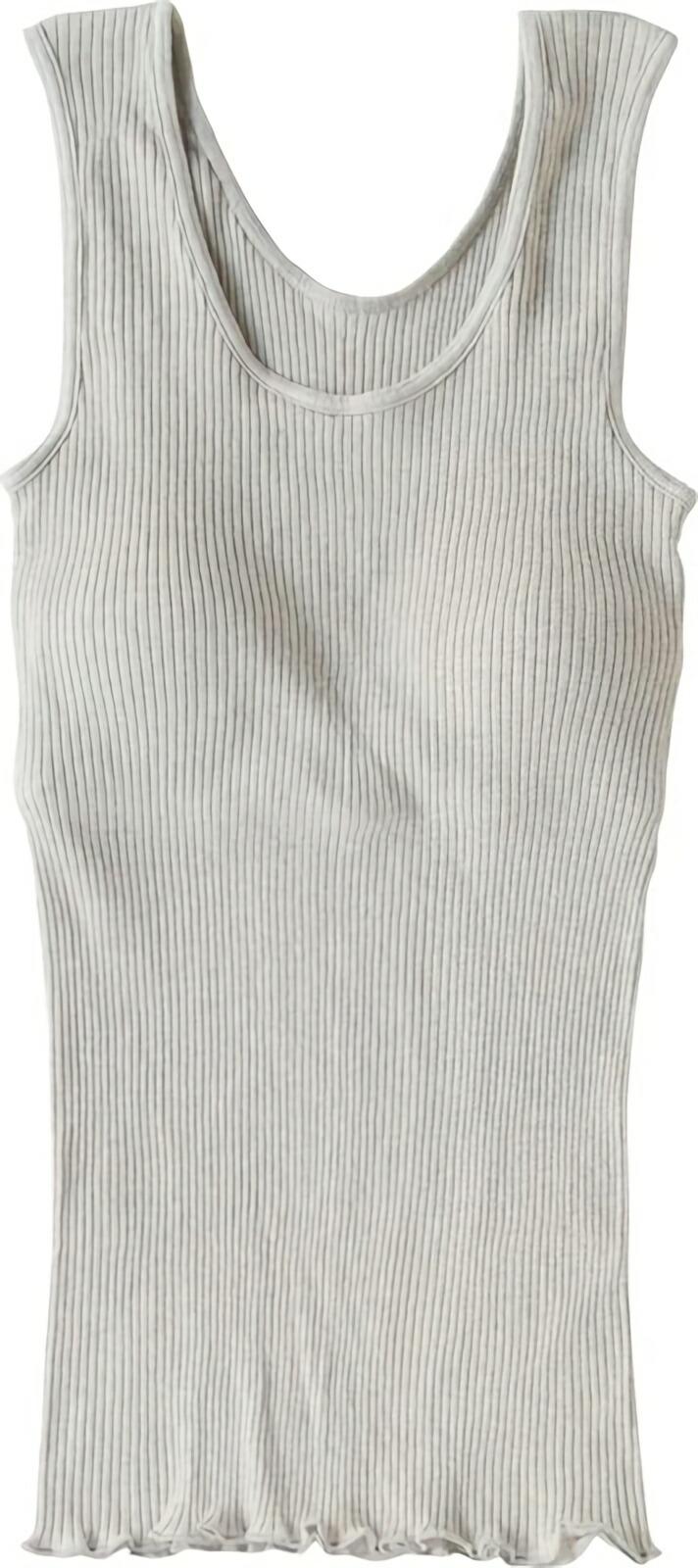 [Seamless] Organic Cotton Ribbed Cup Tank Top - Gray