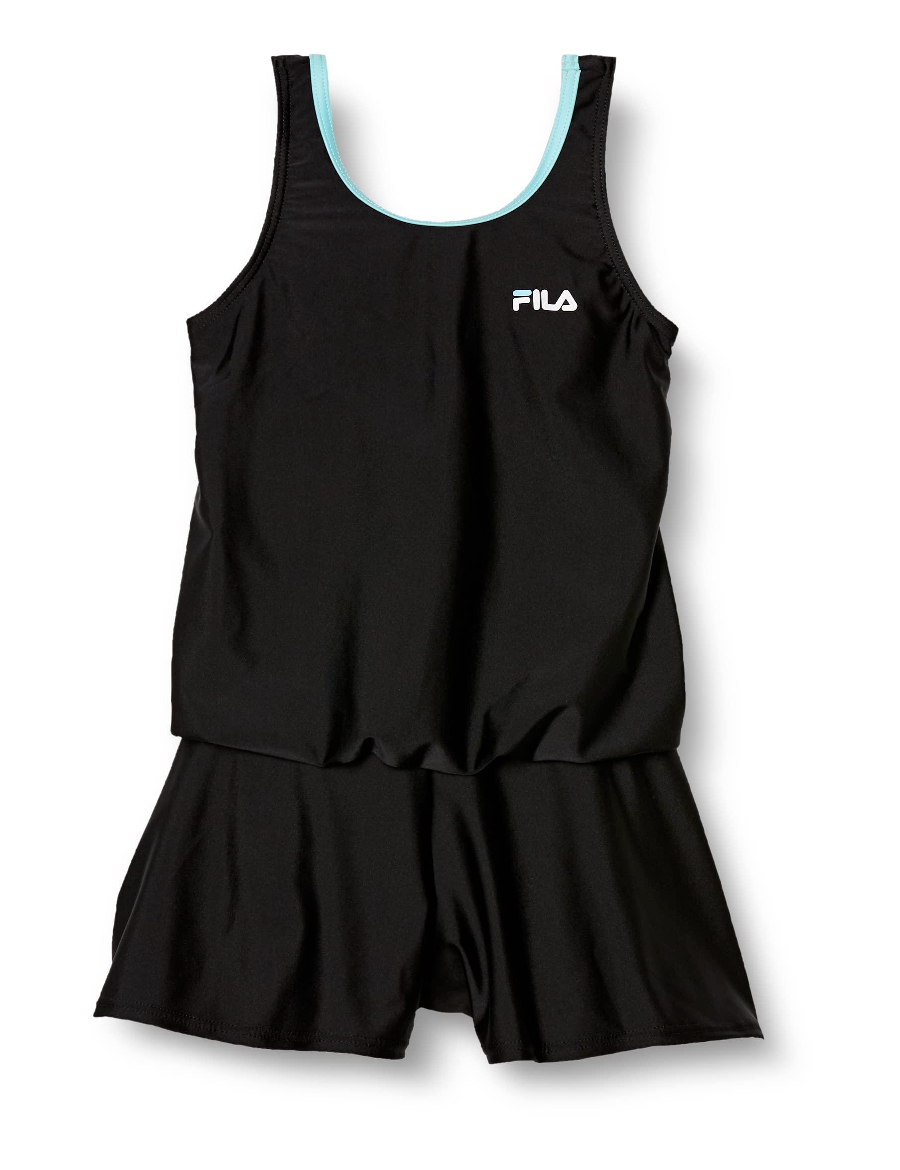 [Phila] School Swimsuit One-Piece Swimwear 127689 Girls Black/Sax 130