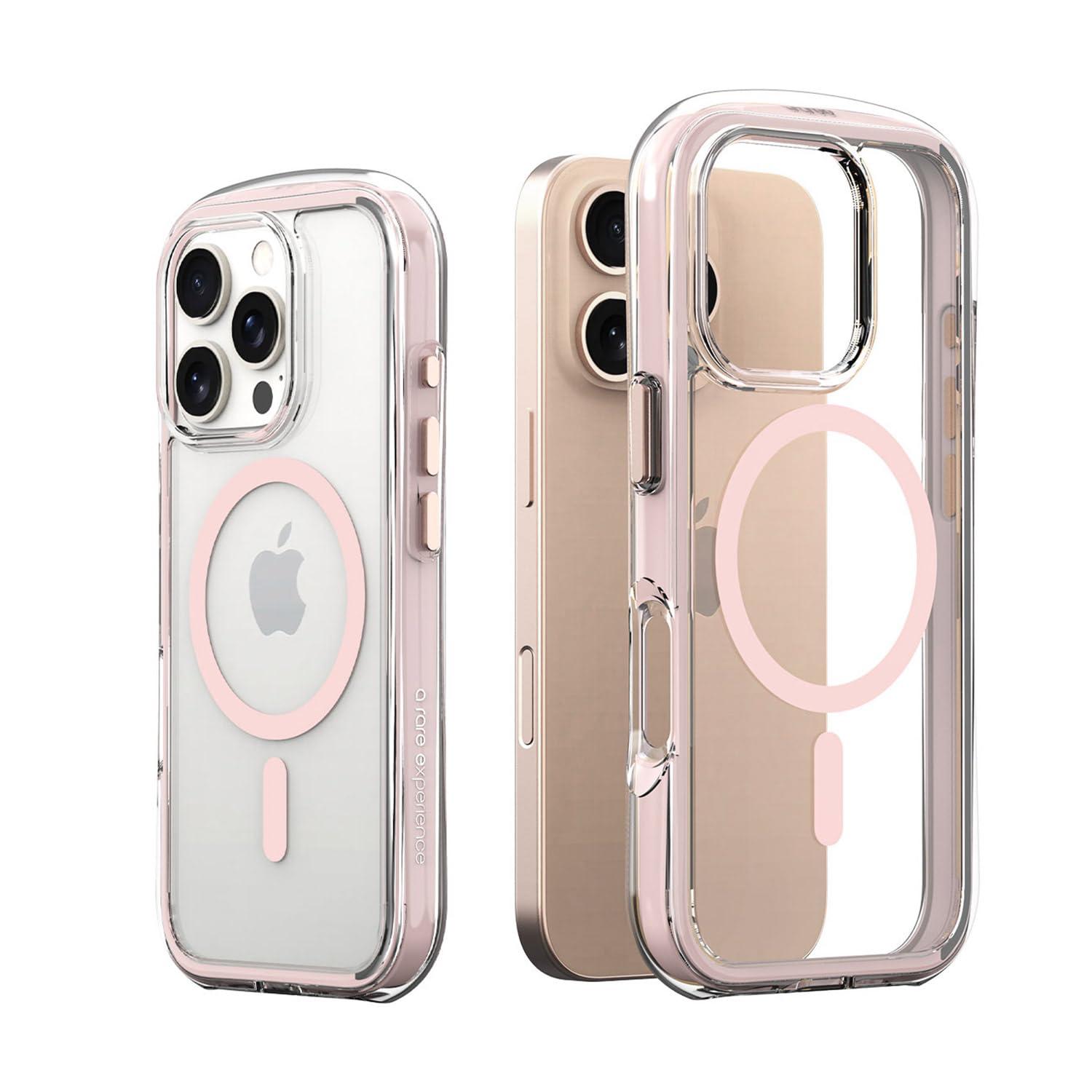 araree iPhone 16 Pro Case - Military-Grade DUPLE M AIR [4-Side Air Cushion, Shock-Resistant, High-Durability, MagSafe Compatible] iPhone Protective Cover AR27147i16PR Pink