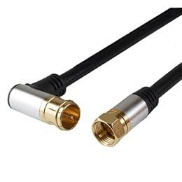 Assy Horic (HORIC) Antenna Cable 1m Black Aluminum Head L-Shaped Plug/Screw-Type Connector AC10-386BKX5 5-Piece Set