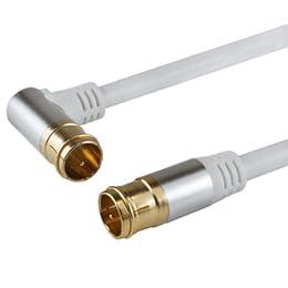 Assy Horic (HORIC) Antenna Cable 1m White Aluminum Head L-Shaped Plug-in/Plug-in Connector AC10-393WHX5 5-Piece Set