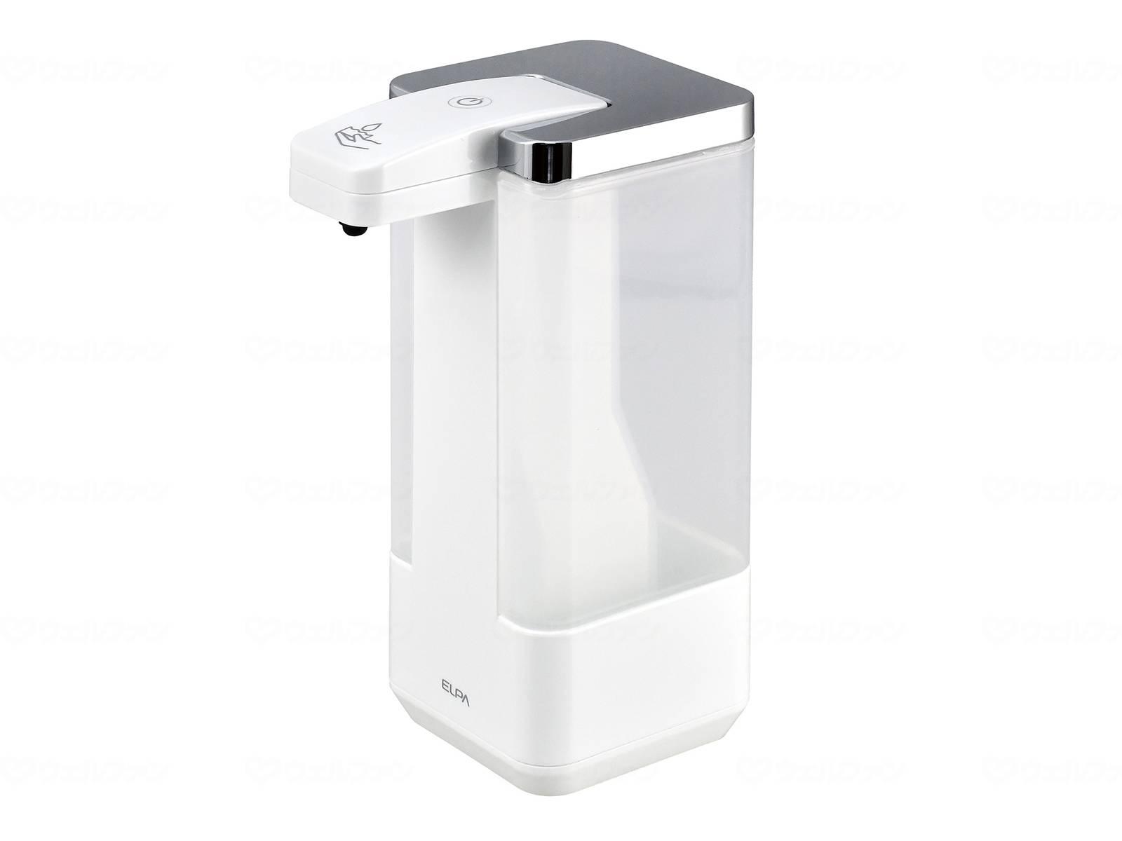 ELPA Hand Soap Dispenser White Mist Type 500ml Tank Automatic Waterproof Empties Completely Just Remove Lid to Refill ESD-09MS