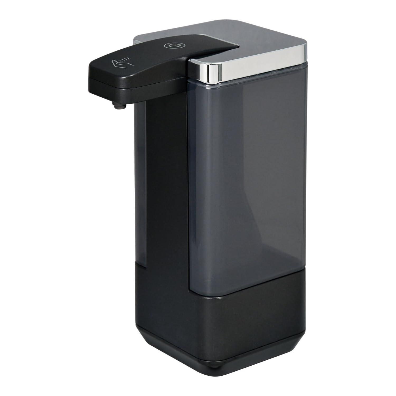 ELPA Hand Soap Dispenser Mist Type Black 500ml Tank Automatic Waterproof Empties Completely Just Remove Lid to Refill ESD-09BMS