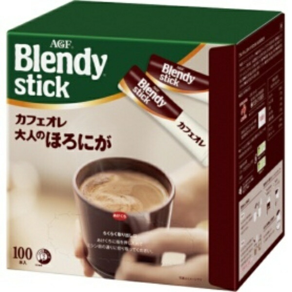 AGF Blendy Stick Café au Lait: Mildly Bitter for Adults, 100 Sticks