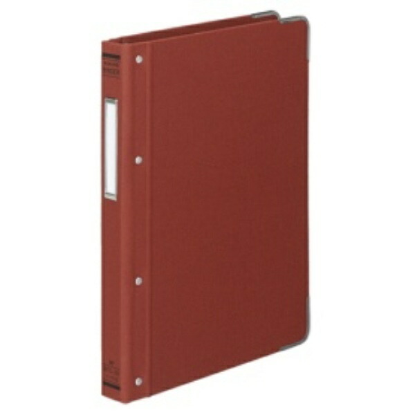 KOKUYO File Binder Cloth Cover B5 Vertical 26-Hole with Corner Metal Fittings 100-Sheet Capacity Red HA-110R