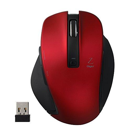 Digio2 Z Ultimate Design 2.4GHz Wireless Mouse 5-Button Blue LED Medium Size Red 48341