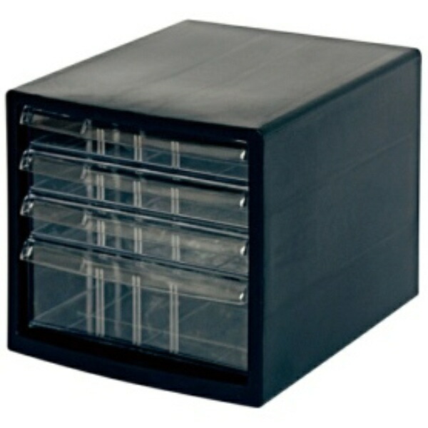 Nakabayashi A4 Letter Case 4-Tier (3 Shallow + 1 Deep) Black A4E-S4B