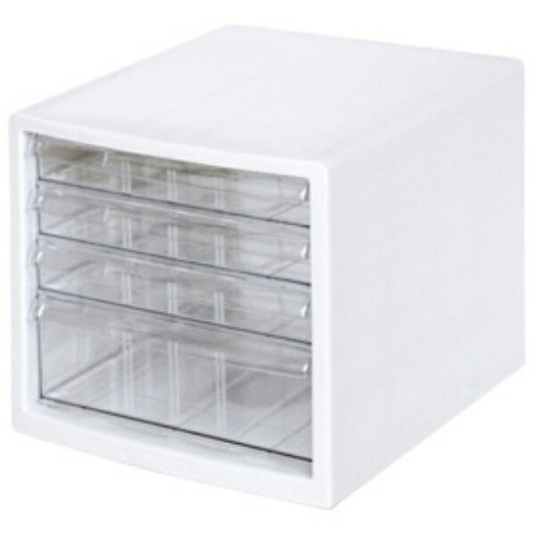 Nakabayashi A4 Letter Case 4-Tier (3 Shallow + 1 Deep) White A4E-S4W