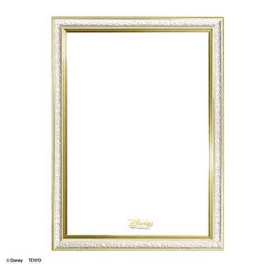 Tenyo Puzzle Frame Disney Exclusive Art Figure Frame for 300-Piece Puzzles / Pearl White (30.5×43cm) Includes Fasteners, Hanging Cord, and Disney Emblem Plate