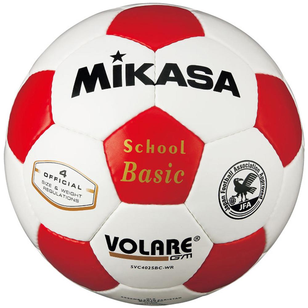MIKASA Soccer Ball Size 4 Japan Football Association Certified Ball (For Elementary School Students) White/Red SVC402SBC-WR Recommended Inflation Pressure: 0.8 kgf/cm²