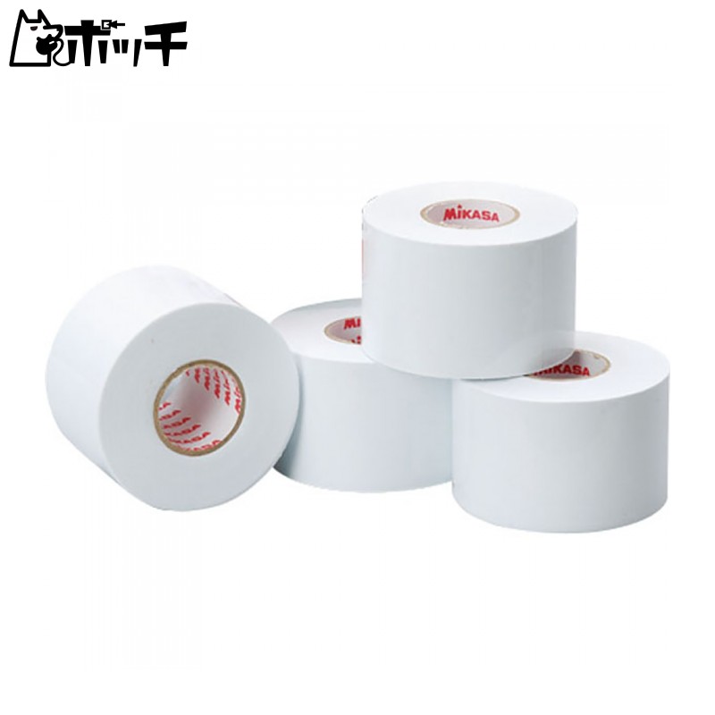 MIKASA Line Tape White Vinyl (Stretchable Type) Width 50mm × 25m × 4 Rolls LTV-5025 W