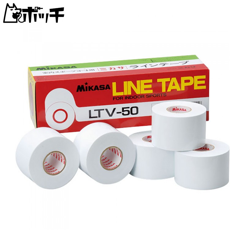 MIKASA Line Tape White Vinyl (Stretchable Type) Width 40mm × 25m × 5 Rolls LTV-4025 W